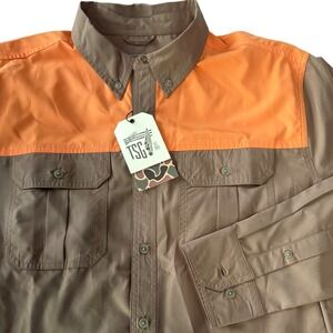 NWT The Sporting Gent TSG Rise Shirt Upland Hunting Whiskey Field Orange Medium